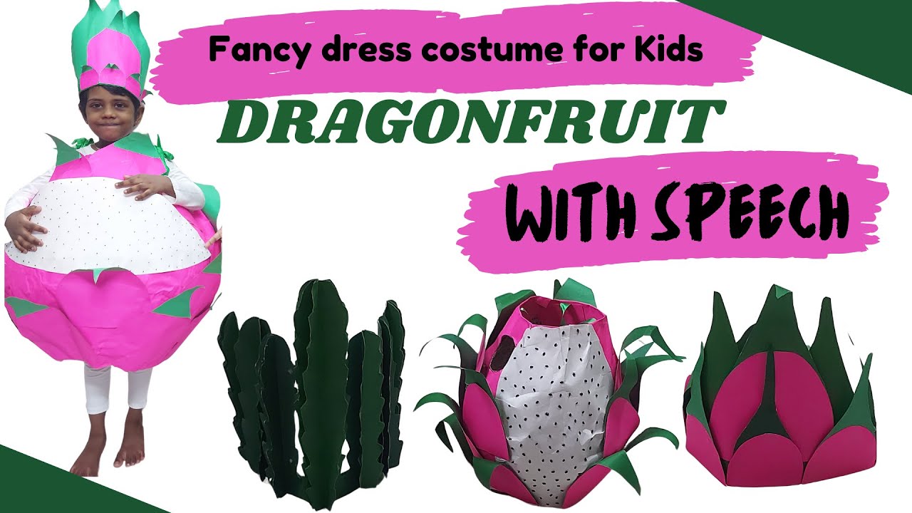 How to Make dragonfruit dress for Kids/Fruits theme fancy Dress Idea ...