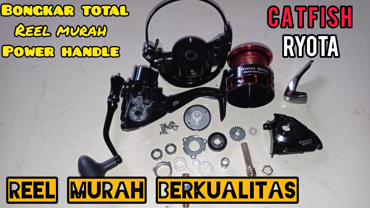 Bongkar reel murah catfish RYOTA POWER HANDLE berkualitas