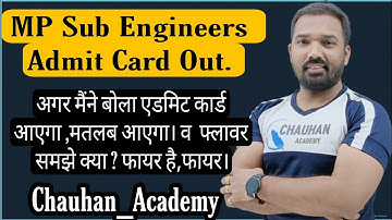 MP Sub Engineer Exam Admit Card Out || MPSSB Exam