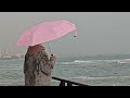 A rainy day on Amathounta Beach. Cyprus