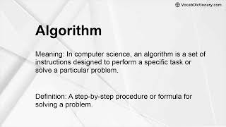Algorithm Meaning
