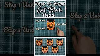 How To Make Cat Block Quilt Head #patchwork #shorts #shortsfeed #quilting #sew