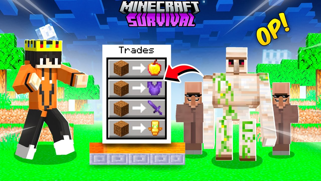 IRON GOLEM TRADE SUPER OP items Minecraft 😱