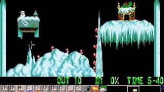 Holiday Lemmings 1993 level 1