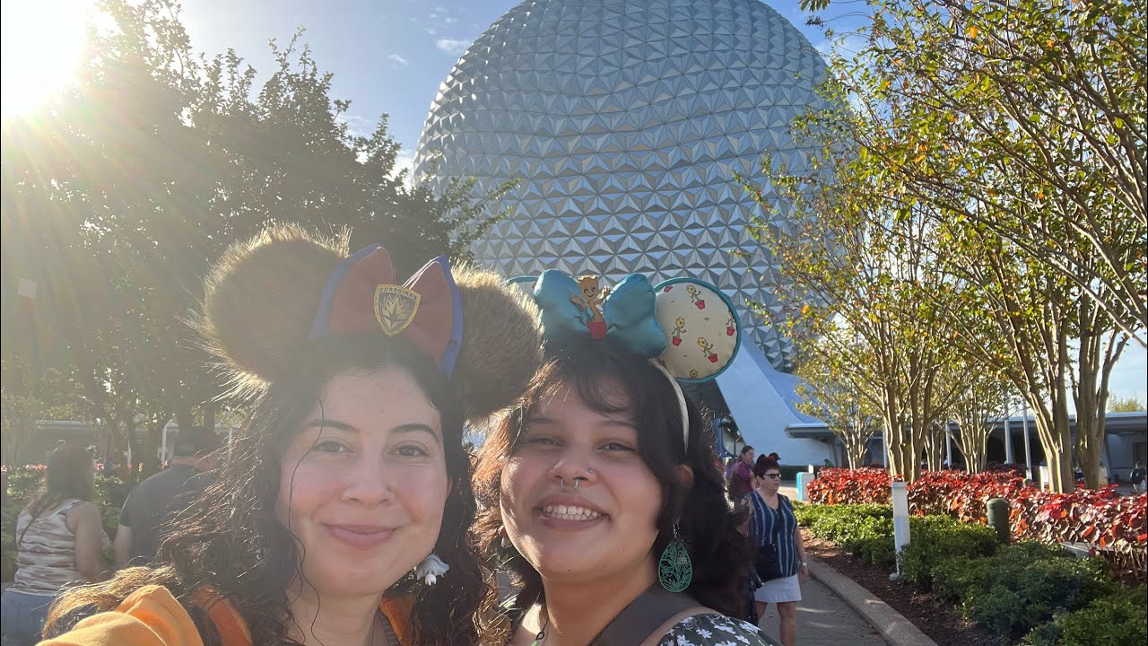 Seeing the famous Epcot ball for the first time!!! | Riding the beloved