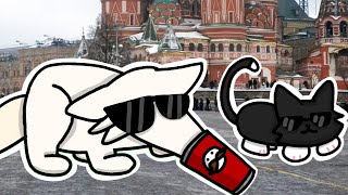 Borzoi Dog and Maxwell Cat in Famous Location | Animation