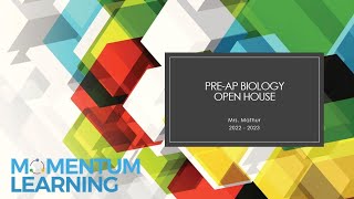 Pre-AP Biology Open House