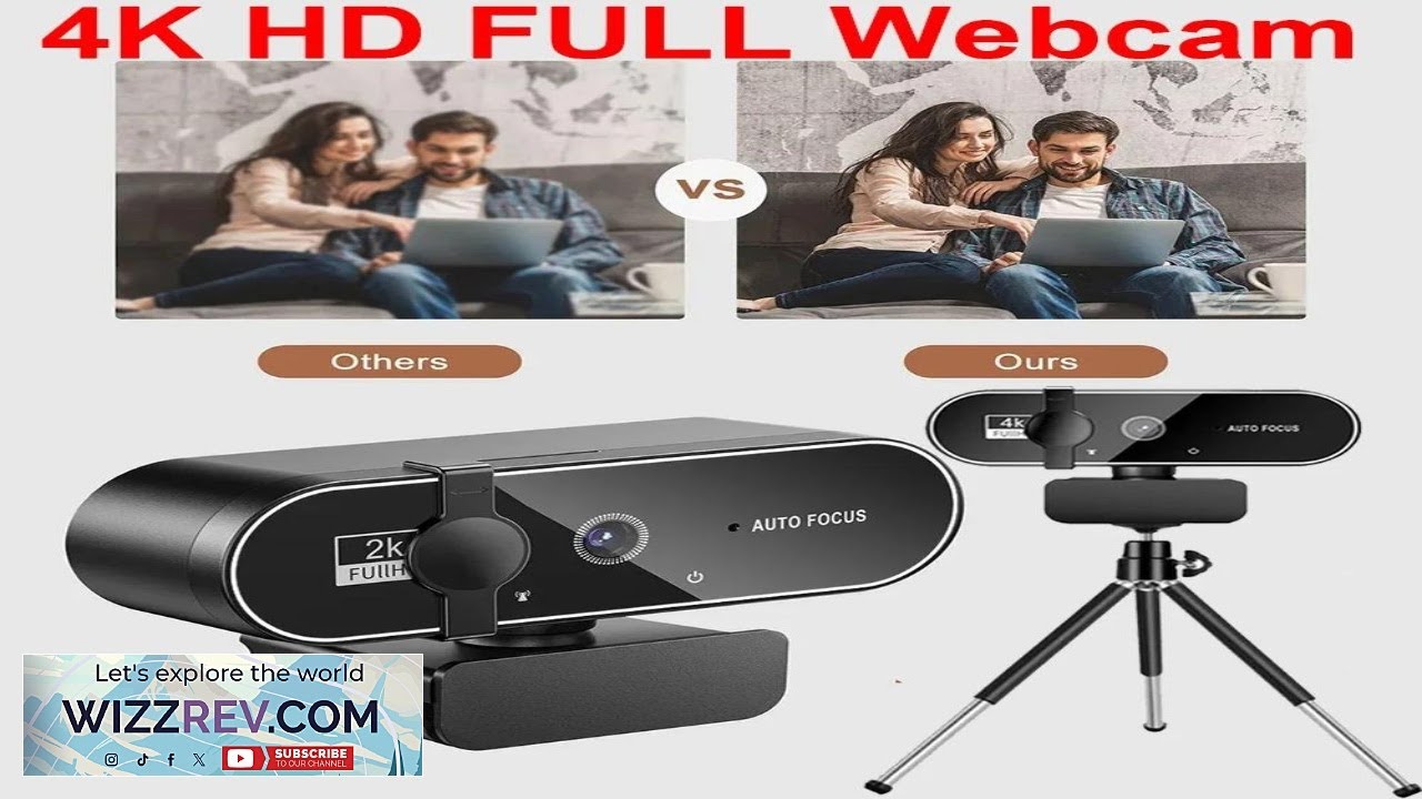 Веб-камера 4K Full HD с микрофоном и автофокусом, 8 Мп, для Windows.