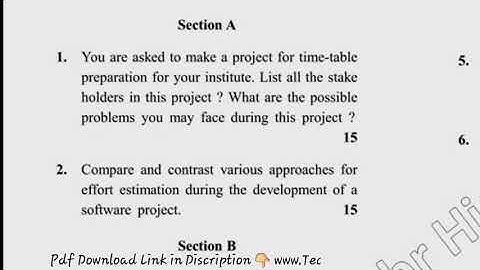 2017 MCA 5th Sem Software Project Management Question Paper
