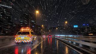 ☔Rainy Night Highway Drive 💤 Deep Sleep in 10 Minutes | 4K Real Footage News