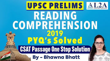 UPSC Prelims 2019 CSAT | Reading Comprehension PYQ