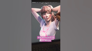 How to Sculpt D.Va in 1 Minute #shorts #art #blender #sculpture