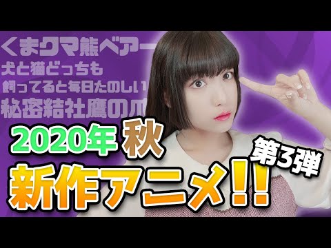 【第3弾】2020年秋アニメ3選!「くまクマ熊ベアー」「犬と猫どっちも飼ってると毎日たのしい」「秘密結社 鷹の爪 ~ゴールデン・スペル~」【工藤ひなきの闇落ちTV】