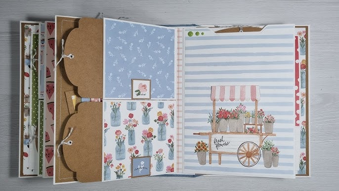 TUTORIAL2 FACILE Mini Album Summer: le pagine #cartadazucchero # scrapbooking #tutorial #minialbum 