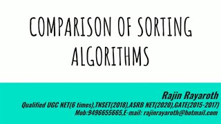 Comparison of Sorting Algorithms