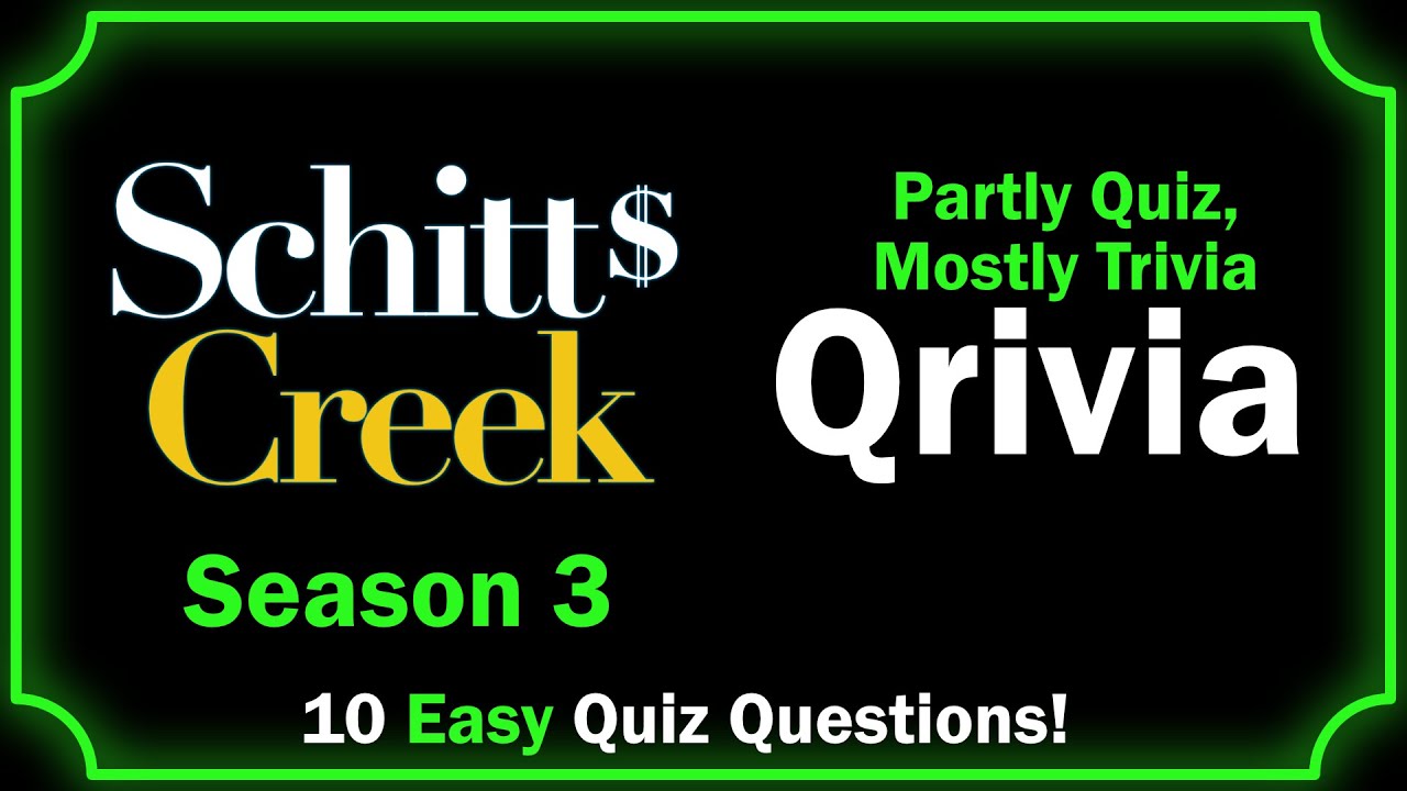 Qrivia! Schitt's Creek Season 3 - 10 Easy TV Quiz Questions!
