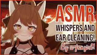 [ASMR] Whispers & Ear Cleaning by a foxgirl! FR/EN + SUB (with relaxing music)