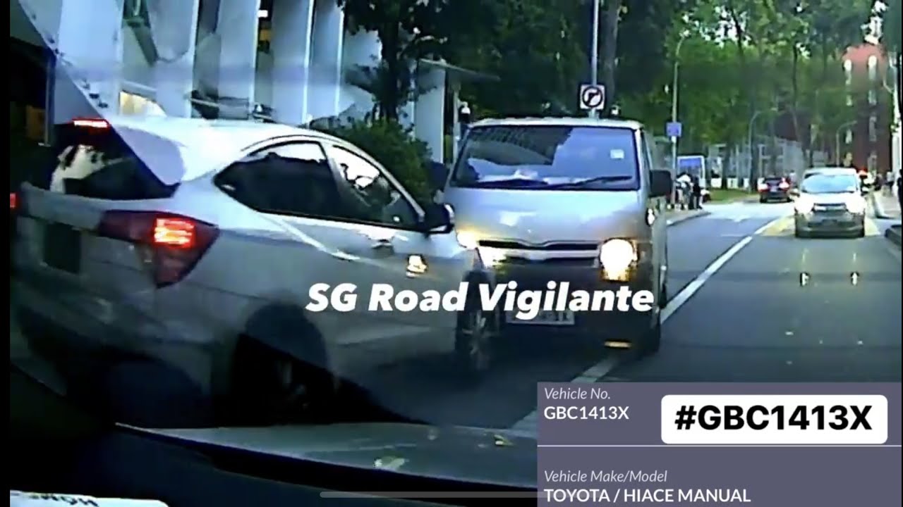 9jun2023 Craig Road GBC1413X toyota hiace driving against flow of