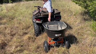 Spreading Lime to Raise the PH of our Food Plots
