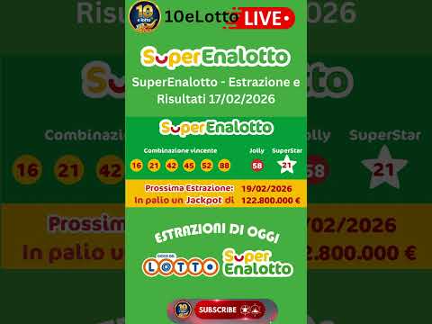 Video Superenalotto Ultima Estrazione, SuperEnalotto di oggi - Estrazione e risultati 17/02/2026