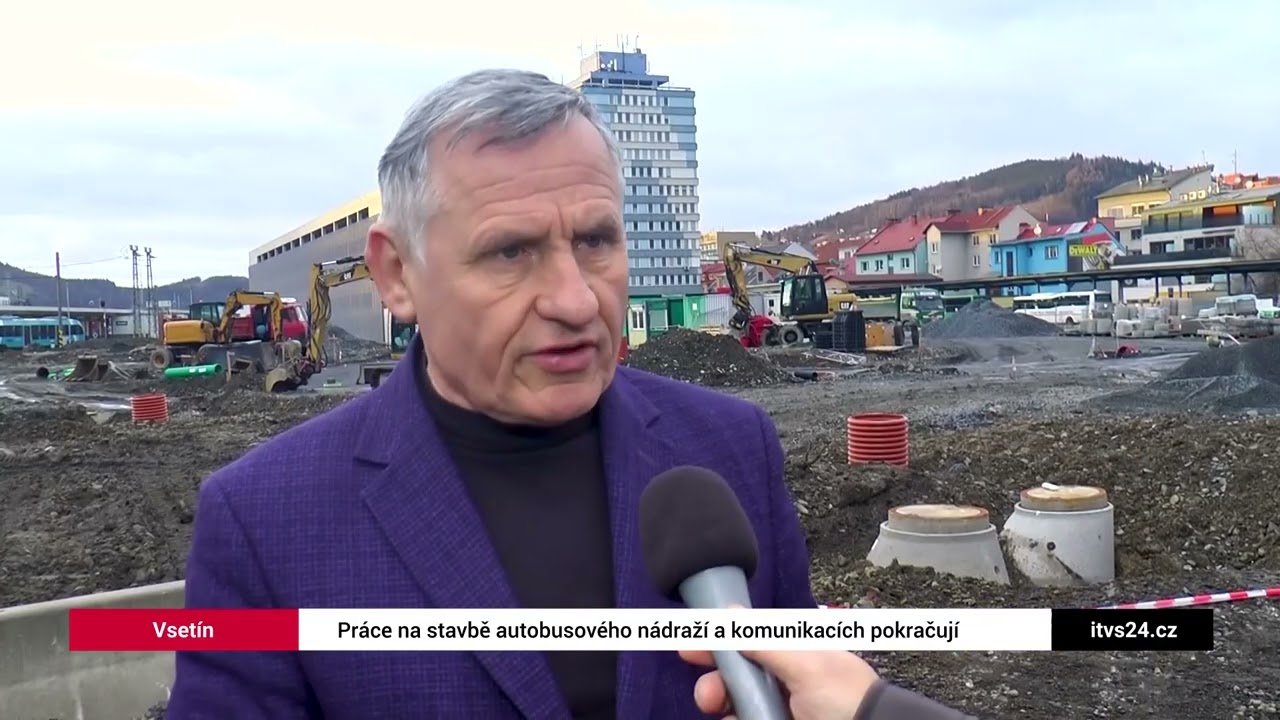 VSETÍN: Práce na stavbě autobusového nádraží a komunikacích pokračují