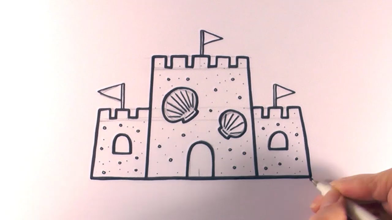 Sand Castle Drawing | Easy Sand Castle Drawing for Kids | Drawing of a Sand  Castle - YouTube