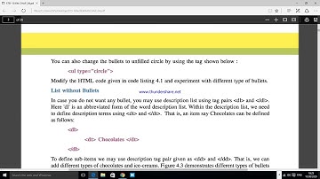 STANDARD 10 CHAPTER 4 List and Table Handling In HTML PART 1