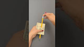 🤯 Pencial through a dollar bill #dollarbill #easytrick #magictrickssecret #magictutorials