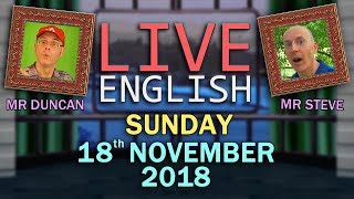 Live English Listening & Chat - 18th November 2018 - Building Idioms + Phrases - SHEEP !!!!