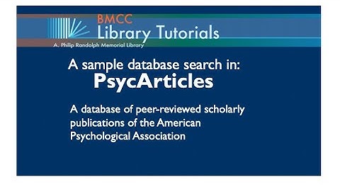 PsycArticles: a sample database search, via BMCC Library