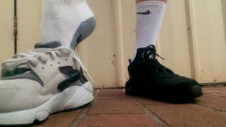 Boy Feet Play With Mismatched Huaraches