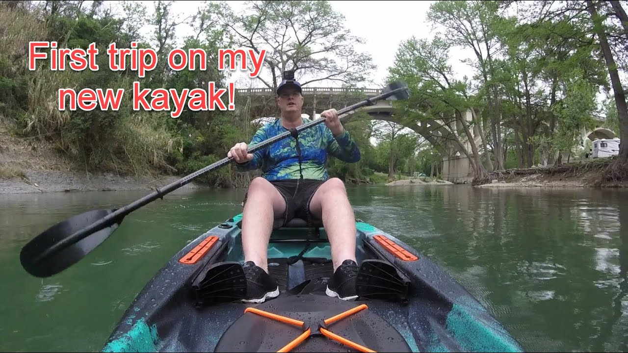 New Kayak! First float! Kayaking and fishing the Guadalupe River/Lake