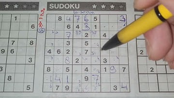 (#4490) Monday. Three Stars Sudoku puzzle. Bonus Extra edition. 05-02-2022 Extra part 1 of 3