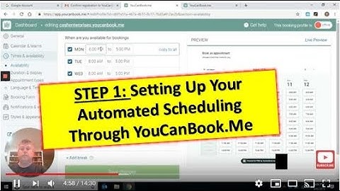 How to Set Up Automatic Scheduling through YouCanBook.Me