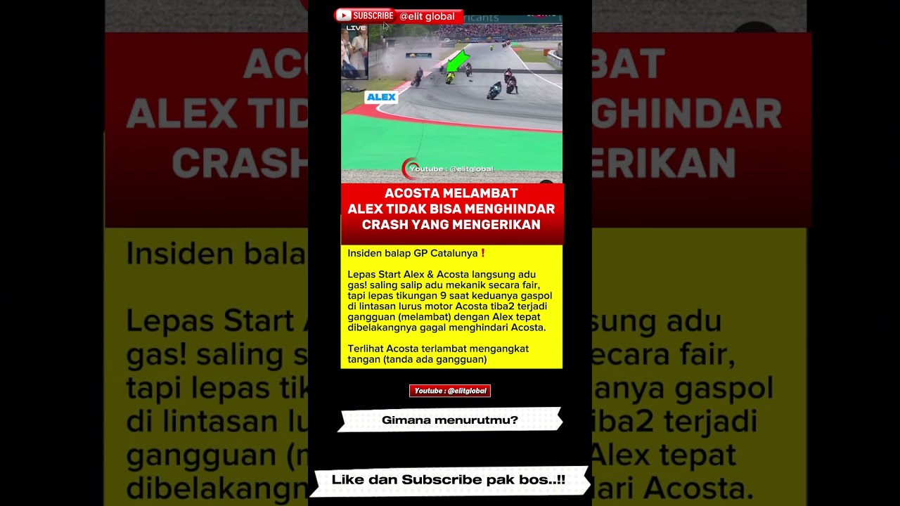 KRONOLOGI CRASH ALEX VS AGOSTA🏁 #alexmarquez #pedroacosta #gresiniracing
