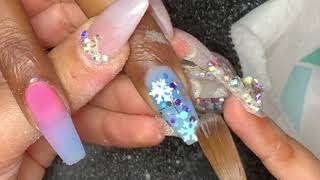 Acrylic Nails Tutorial | Christmas Nails |