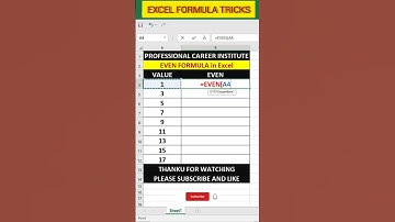 Even Formula in Excel🔥 / Excel tips & tricks / #shorts #viral #excel #tricks #video #exceltips