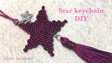 Macrame star keychain tutorial- cách tết móc khoá hình ngôi sao may mắn-DIY