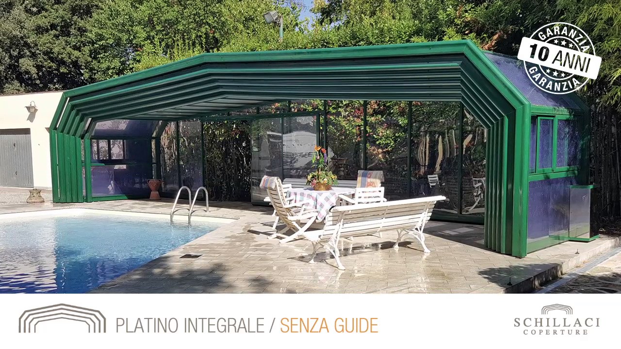 Coperture telescopica per piscine, modello Platino alta, senza guide
