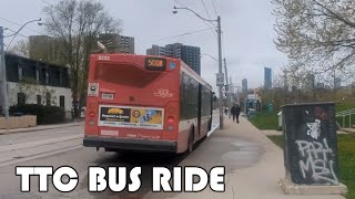 TTC 501B Bus Ride from Gerrard St to Broadview Ave &amp; Queen St E #8202