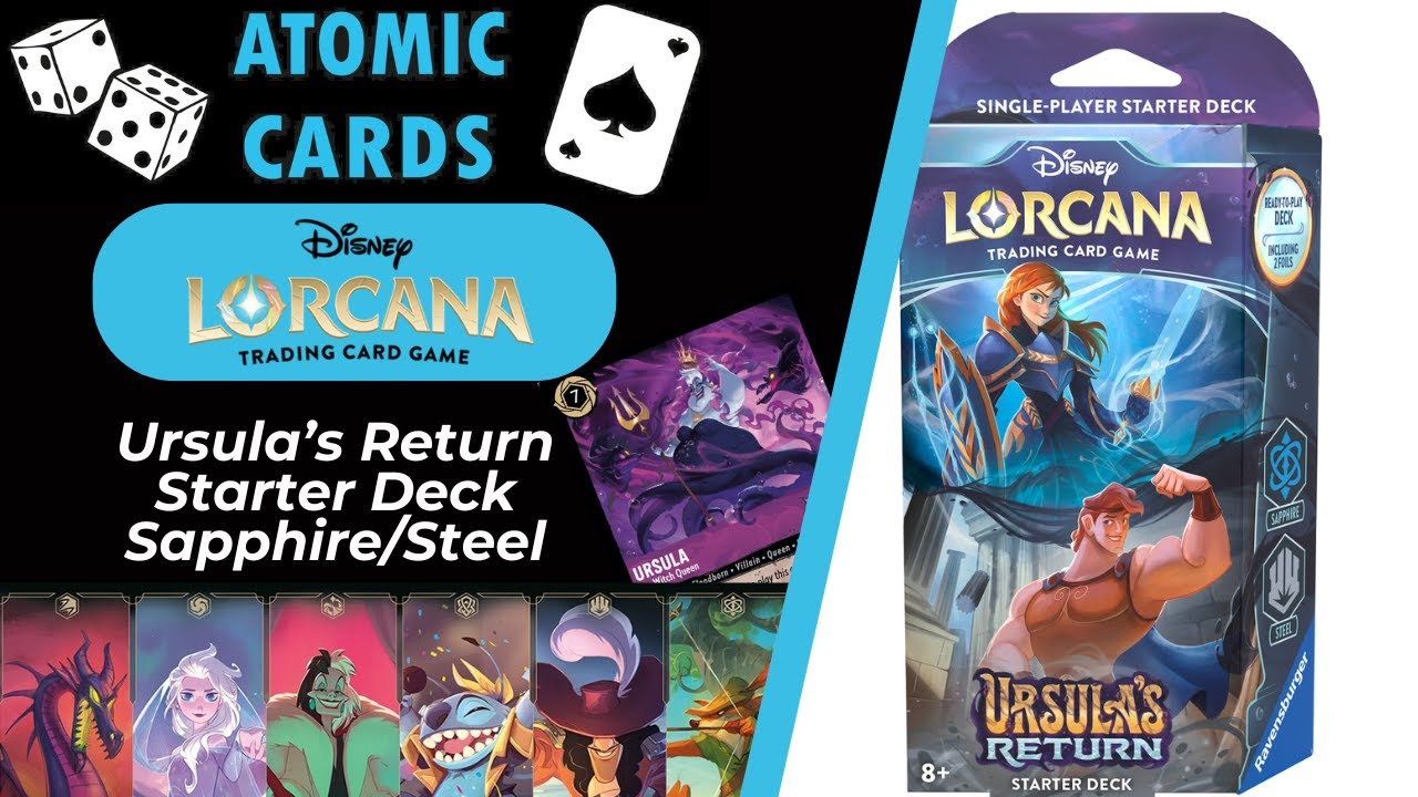Disney Lorcana Unboxing - Ursula's Return Starter Deck Sapphire & Steel