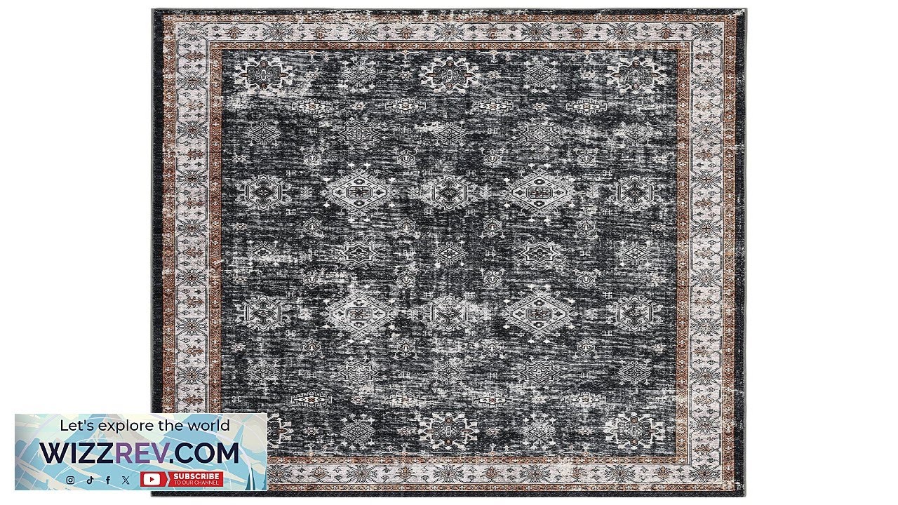 Garvee 6*9ft Vintage Area Rug Washable Stain Resistant Traditional Distressed Mat