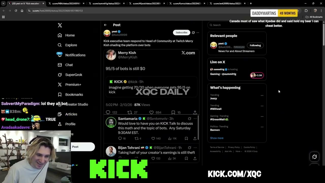 X отвечает руководителю сообщества Twitch