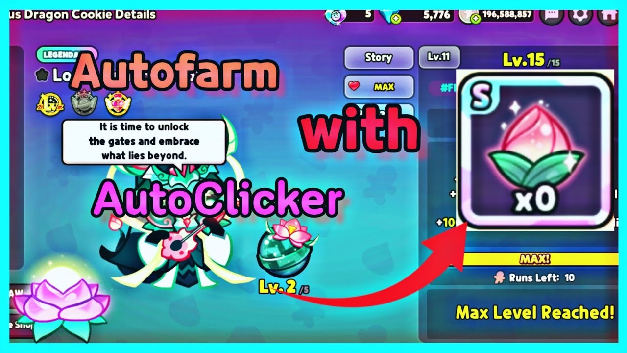 Cookierun Ovenbreak Lotus dragon cookie magic candy farming with