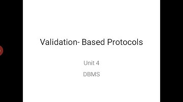 Validation based protocols DBMS