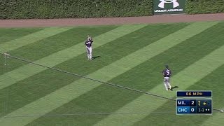 MIL@CHC: Peralta induces inning-ending flyout