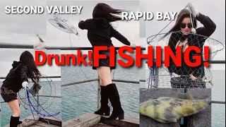 Drunk weirdwife went fishing in South Australia|Second Valley Jetty|Rapid Bay Jetty