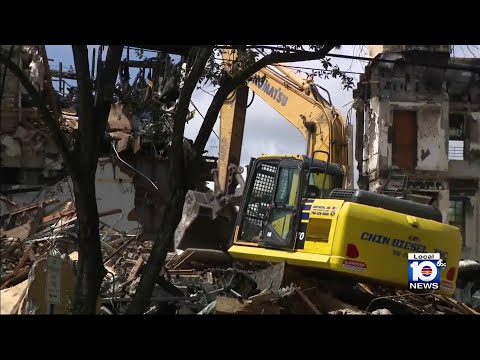Miami apartment building being demolished following historic fire