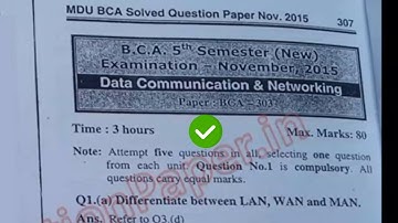 [2015] Mdu BCA 5th Sem Data Communication & Networking Question Paper #MduQuestionPaper