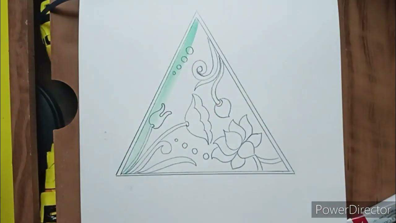 Alekhan how to draw lotus alekhan in triangle YouTube